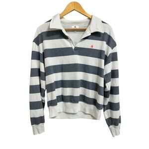 Sundry sail collar grey vintage striped‎ sweatshirt size Medium